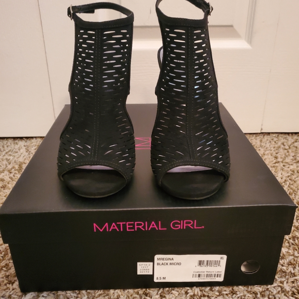 Material Girl black open-toed heels